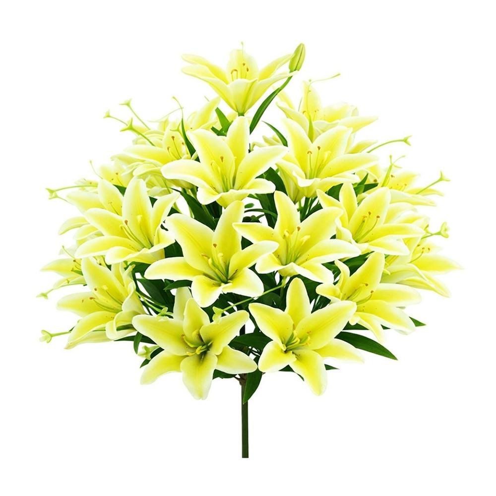 18 Головок Искусственные Лилии Цветочная Композиция Реалистичная Симуляция Цветов Разноцветные DIY Цветок Искусственные Цветы