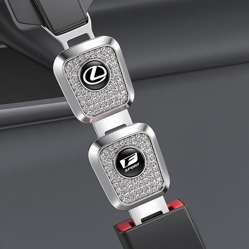 Car Safety Seatbelt Extender Diamond Inlay Metal Buckle Extender For Lexus F SPORT ES RX NX LS UX LM LX GX LC RZ IS CT GS RC HS