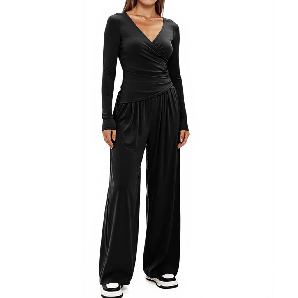 Two Piece Sets For Women Casual Loose Long Sleeve Shirts And High Waisted Drawstring Shorts Tracksuit Fall Outfits