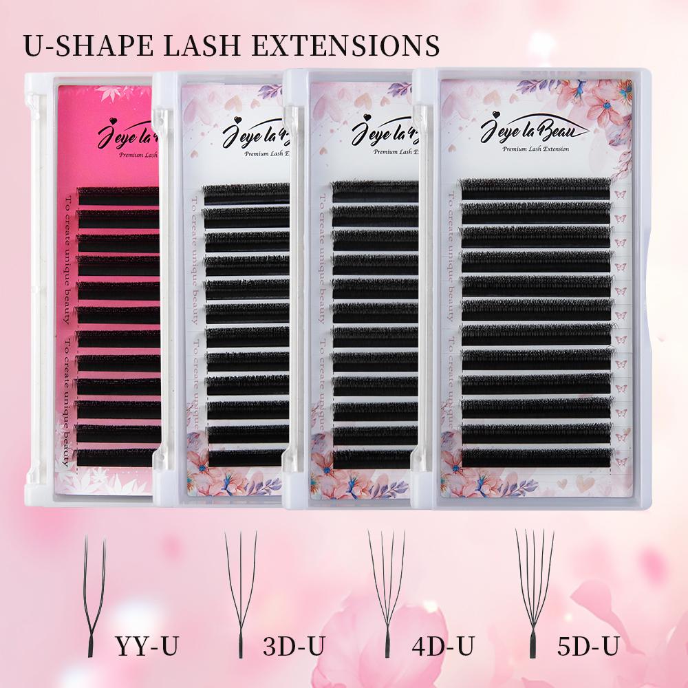 Goddess U Shaped YY 3D 4D 5D Eyelashes Extension Handmade Premium Soft Premade Fan U Lashes Beauty Makeup W Bloom Lashes