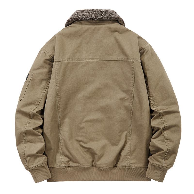 Winter Lapel Jacket, Velvet and Thickened Workwear Cotton Coat, Casual Large Size Cold-proof and Warm Jacket