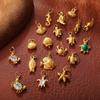 18K Gold Ocean Style Turtle & Crab Pendant Necklace - Stainless Steel, Waterproof, Colorfast, Women's DIY Jewelry Accessory.