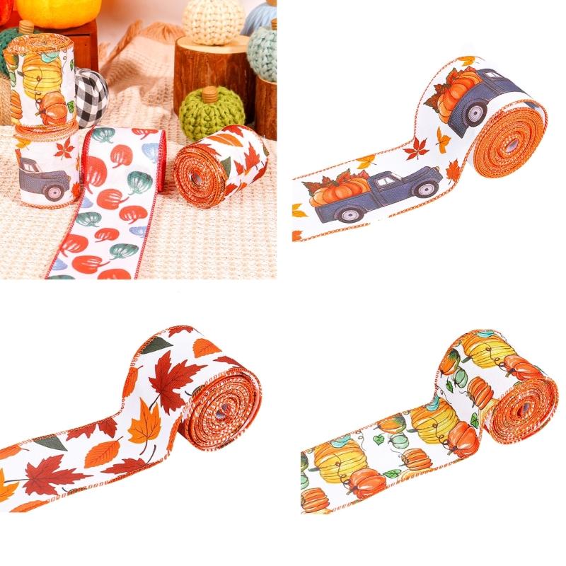 Thanksgiving Day Harvest Craft Ribbon Wide Decors with Multiple Pattern Perfect for Gift Wrapping and Party Decors