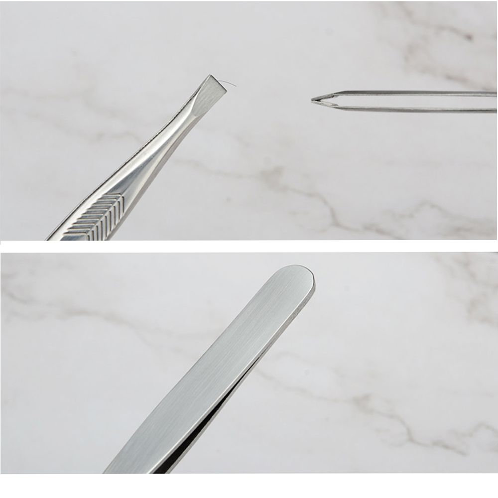 Polished Multipurpose Slant/Tip/Flat Eyebrow Tweezers Plucking Eyebrows Ingrown Hair Removal Beards Tool