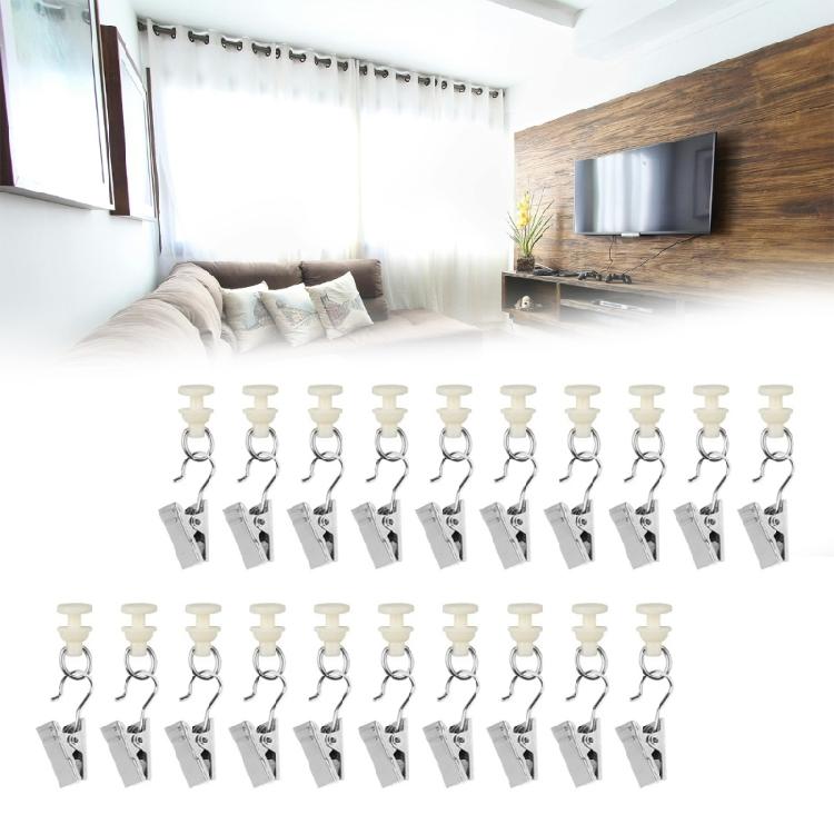 Curtain Pulley Clamps 30pcs Curtain Clamps 30pc Gliders for Curtain Track Roller for Frequent Curtain Changes