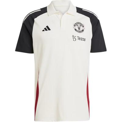 Manchester United Tiro 24 FW24 Logo Minimalist Versatile Comfortable Short Sleeve Polo Shirt Men Polo Shirts Off-White Black JE3732