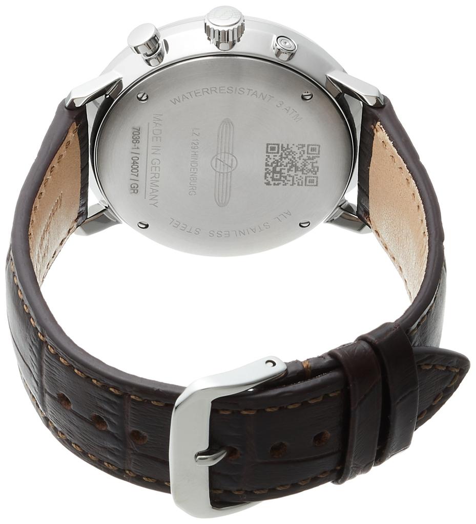 Uhr Hindenburg Silbernes Zifferblatt Edelstahl Quarz MONDPHASE Deutschland Uhr Schwarz [Zeppelin] 39,5MM 7036-1 Herren [Artikel]