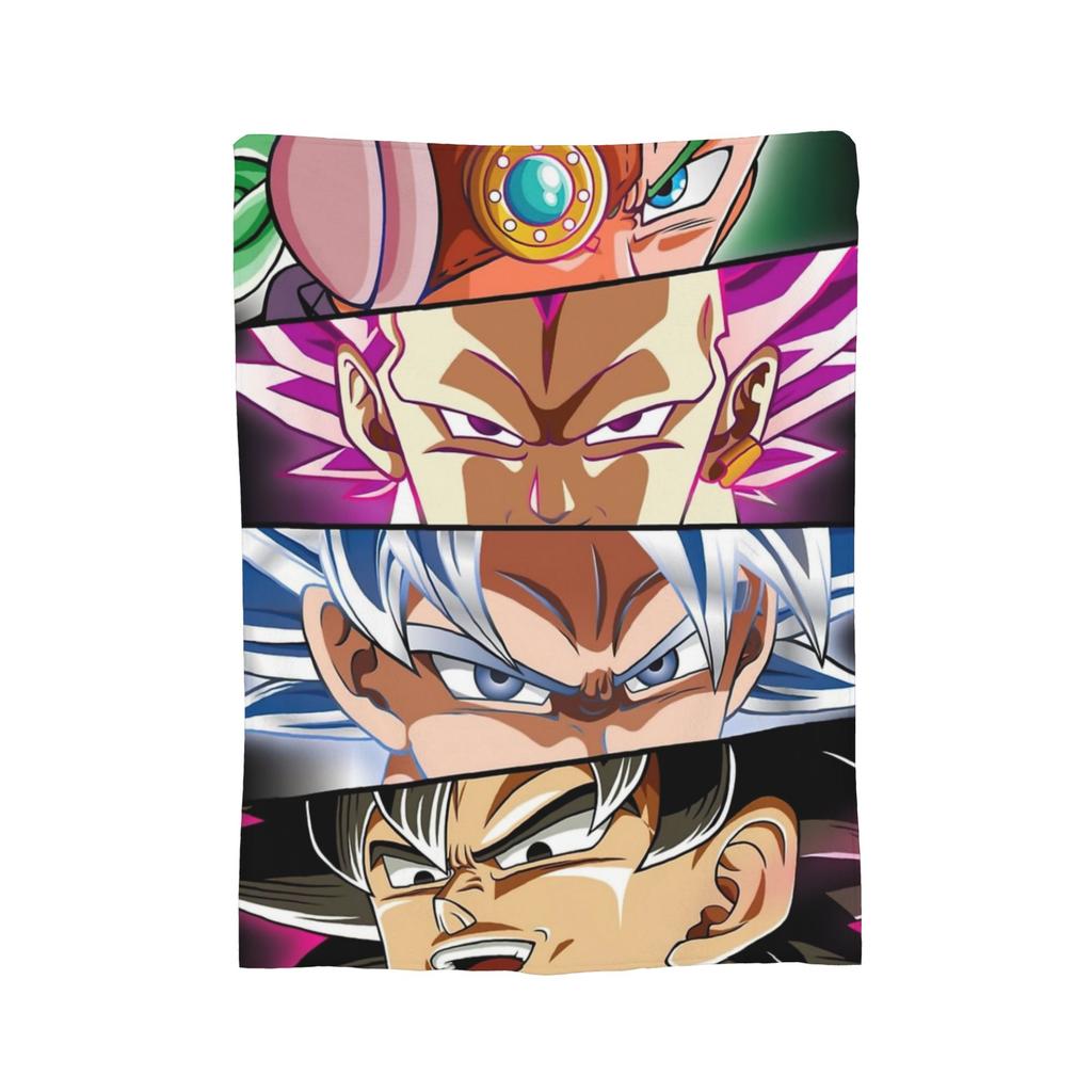 DBZ Goku Pattern Blanket Anime Characters Plush Funny Warm Throw Blanket for Coverlet Spring/Autumn,
