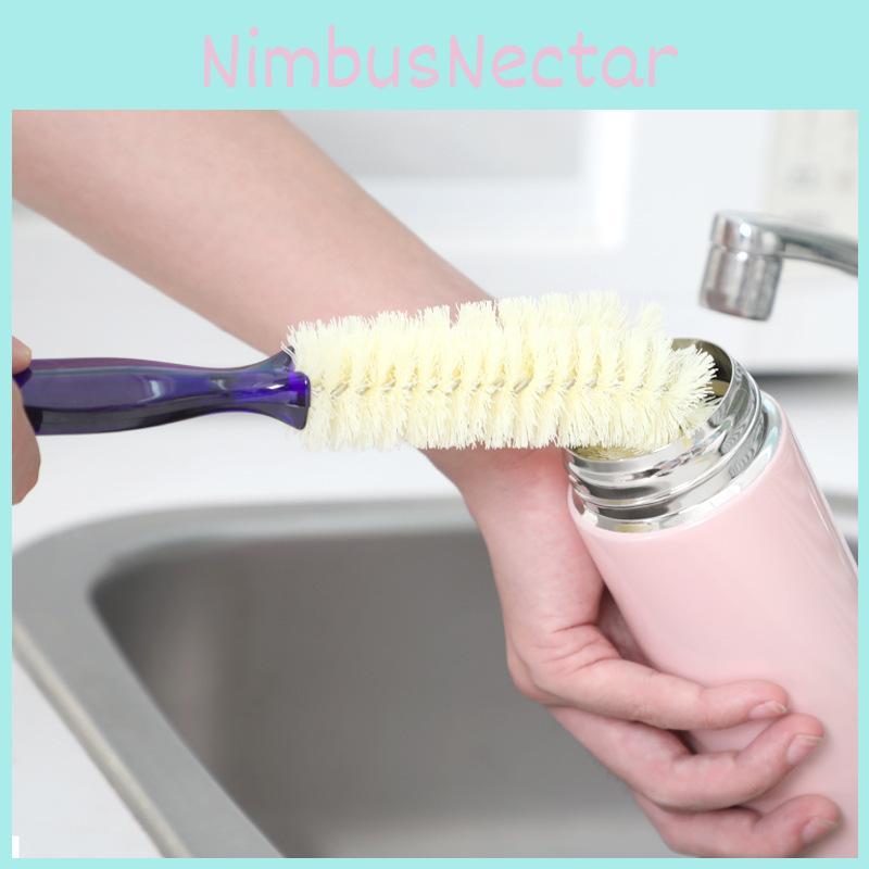 Adjustable Bottle Plastic Brush With Long Curved Handle For Home And Use Kitchen