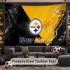 Wall Hanging Tapestry Custom NamePittsburgh Steelers Pattern Personalized Printed Fabric Wall Decor