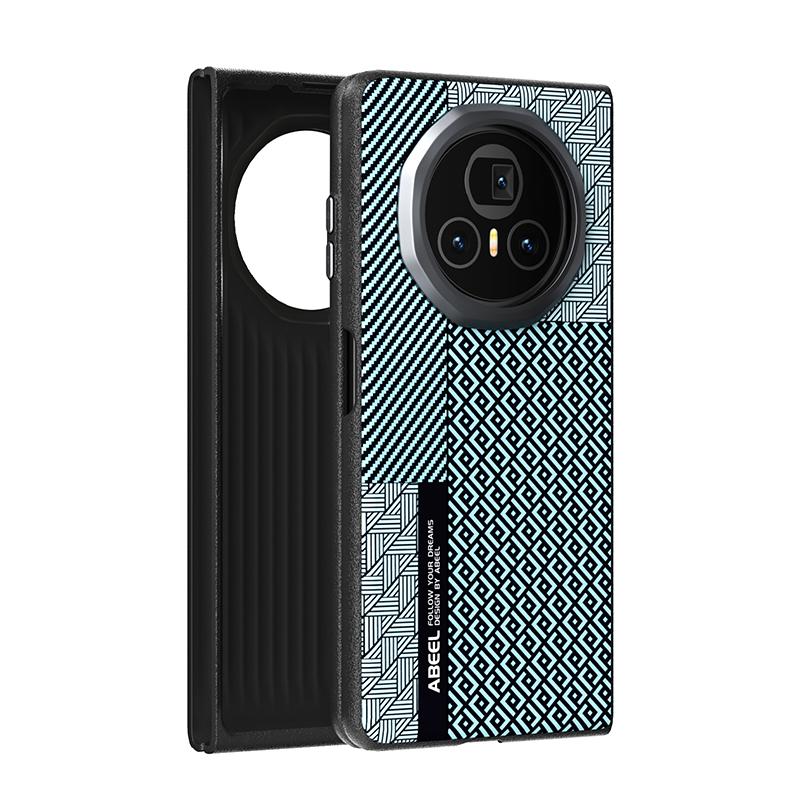For Honor Magic V3 Case Luxury Slim Rough Foldable Magsafe Magnetic Wireless Charger Carbon Fiber Case Cover Anti-slip Grip