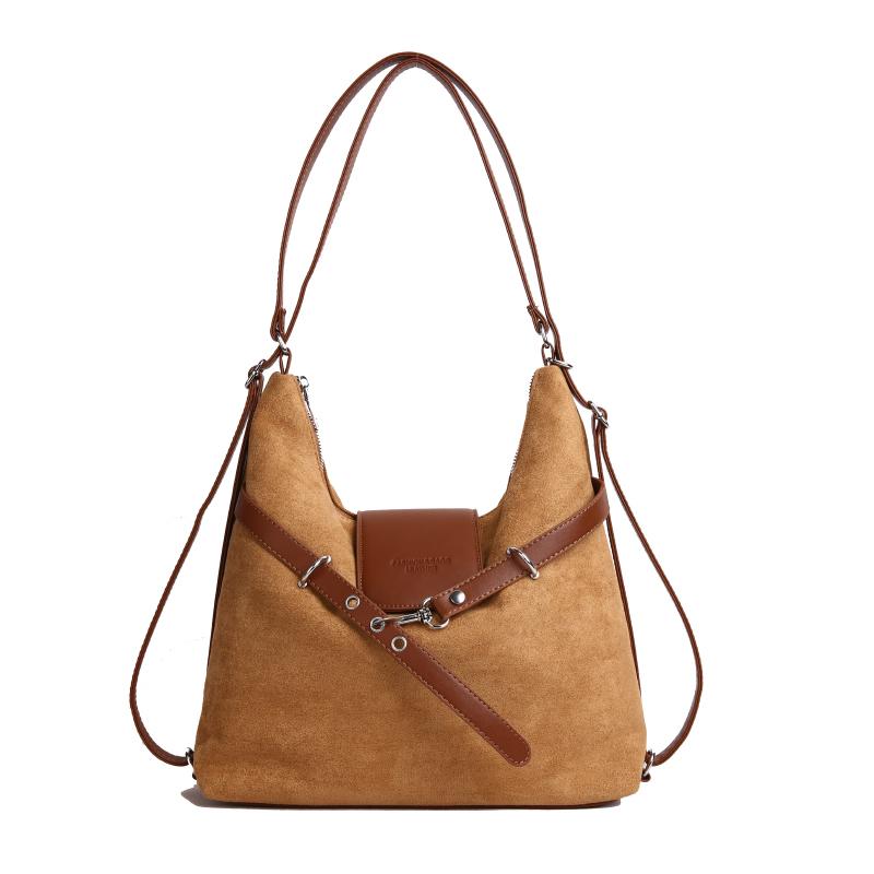 Vintage Fashion Backpack Women Faux Suede Daily Casual Shoulder Bag Designer Luxury Crossbody Bags Shopping Travel Handbags