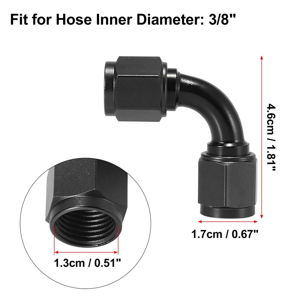 X AUTOHAUX Fitting Fuel Hose End AN6 AN Type Hose Connector Female Swivel