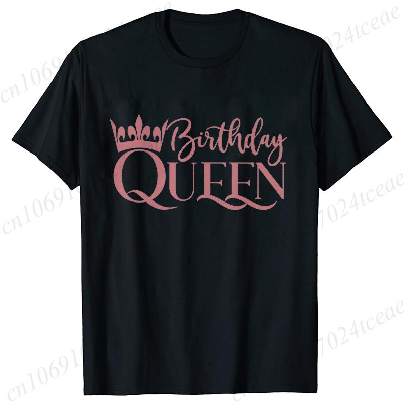 Birthday Squad Queen Tshirt for Women Besties Birthday Party Crew Graphic Yk Tops Short Sleeve Tees FeUnisex Aesthetic Clothing