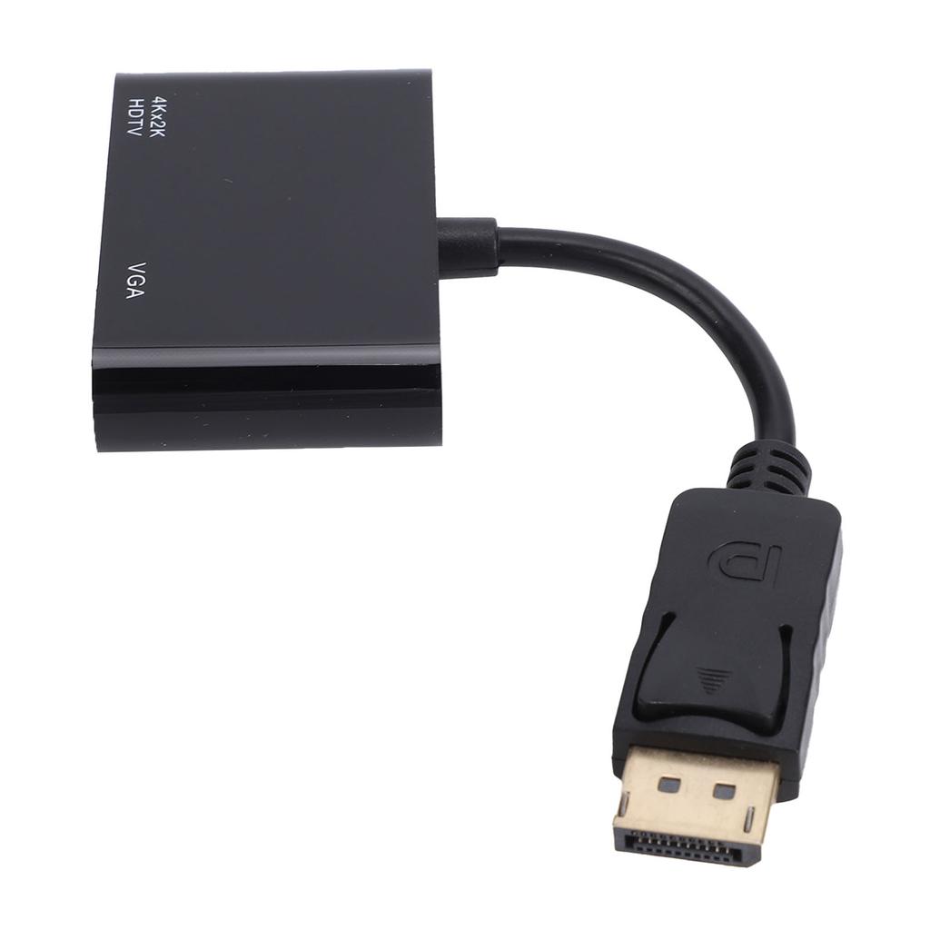 DisplayPort To HD Multimedia Interface VGA Adapter 2 in 1 DisplayPort To VGA Converter Hub Black