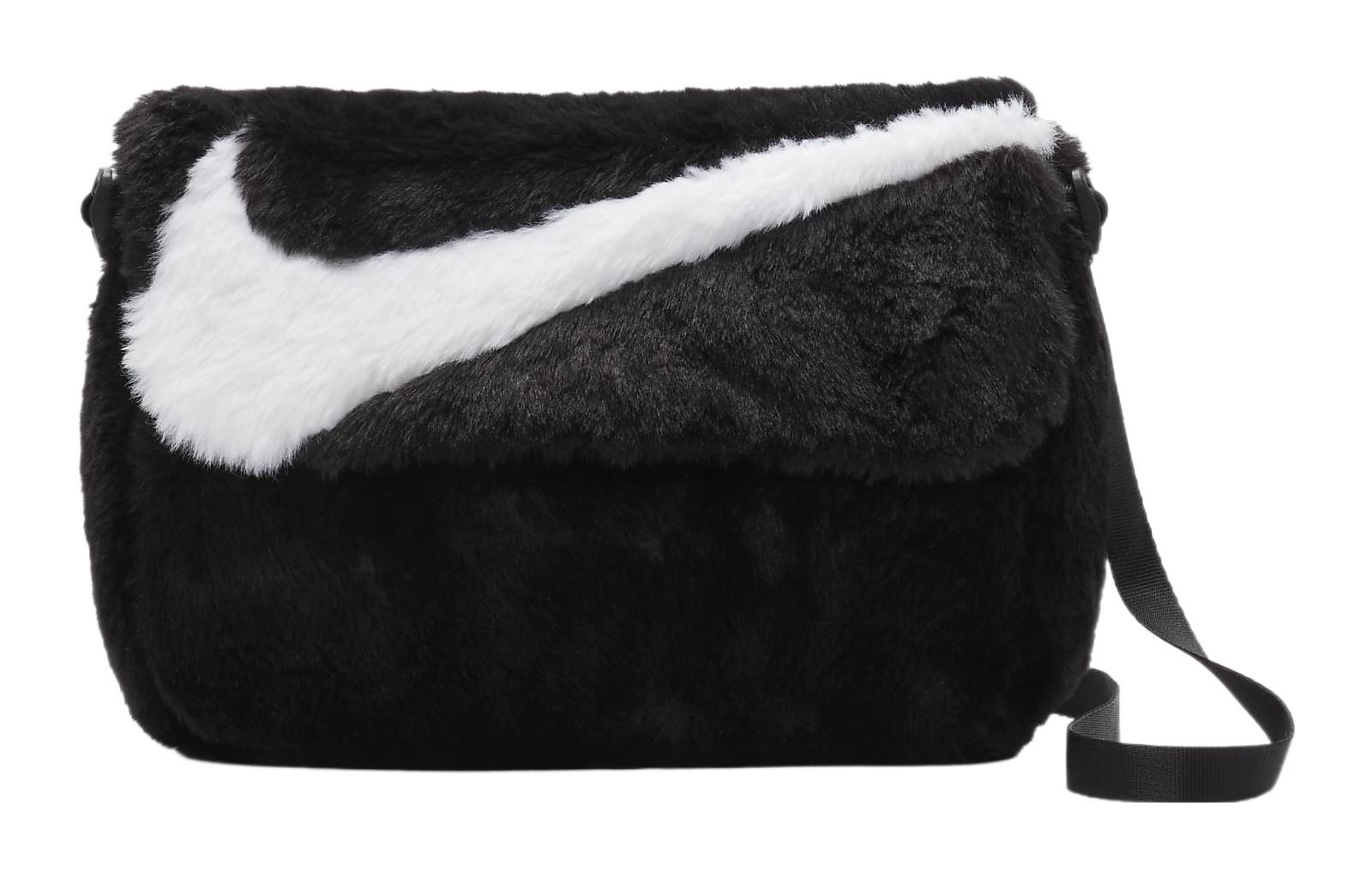 Nike Sportswear Futura 365 Faux Fur Crossbody Bag 1L Black/Black/White FB3048-010