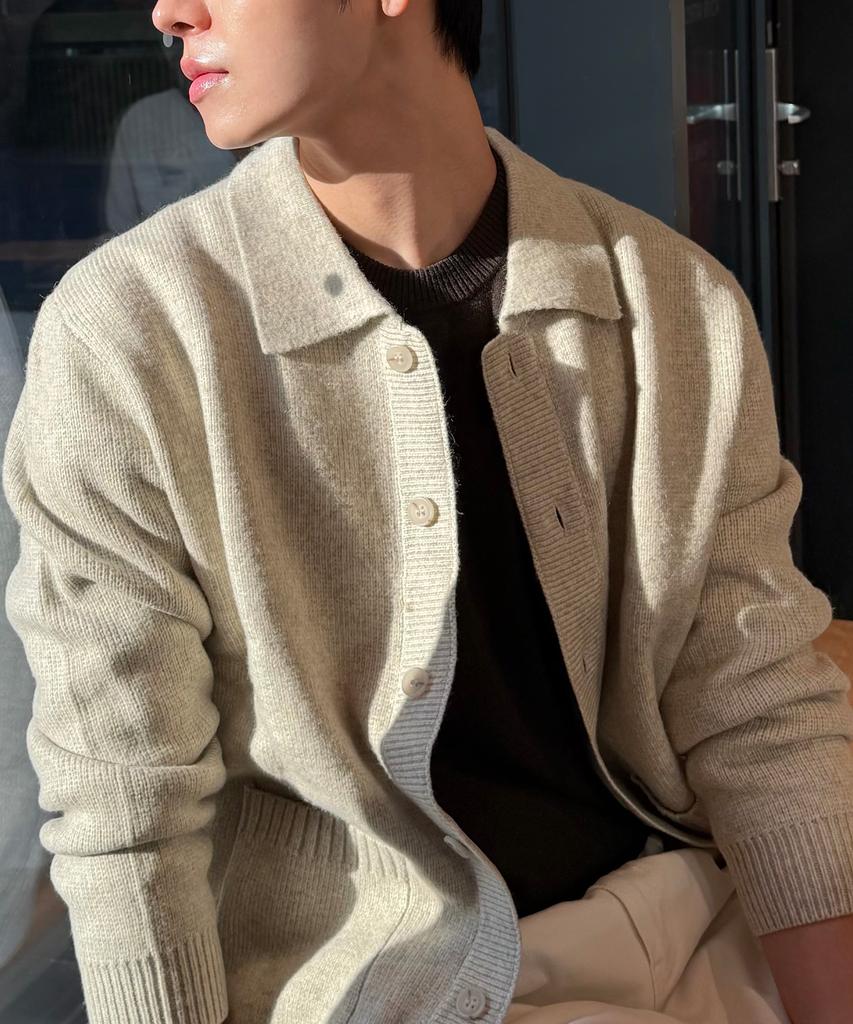 Mindbridge [Air Wool] Alpaca Collar Oversized Cardigan - 2 Colors