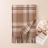 Thick Warm Faux Cashmere Plaid Scarf Women Men Winter College Style Long Wrap Shawl Daily Commute