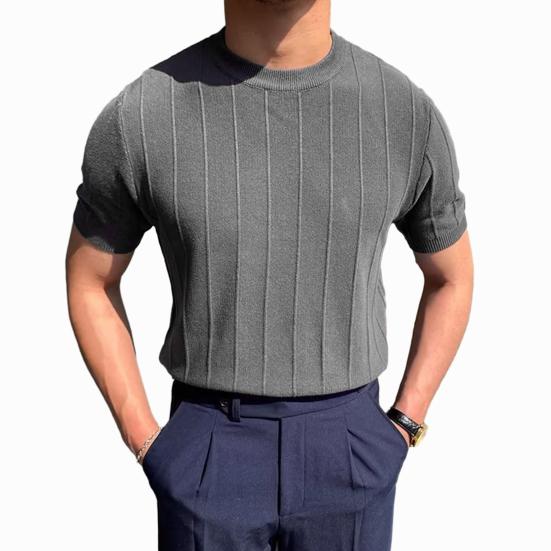 

Мужская летняя футболка с круглым вырезом и короткими рукавами, однотонная, приталенная, эластичный пуловер, повседневная, средней длины, прямые мужские топы для фитнеса и спортзала XL темно-серого