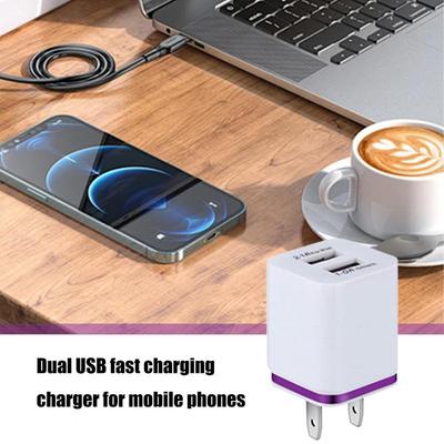 Dvojitá USB nabíječka Bloková nabíječka Adaptér USB Nástěnná nabíječka Bezpečné Přenosné Nástěnné nabíječky pro mobilní telefony Vysokorychlostní Kompaktní
