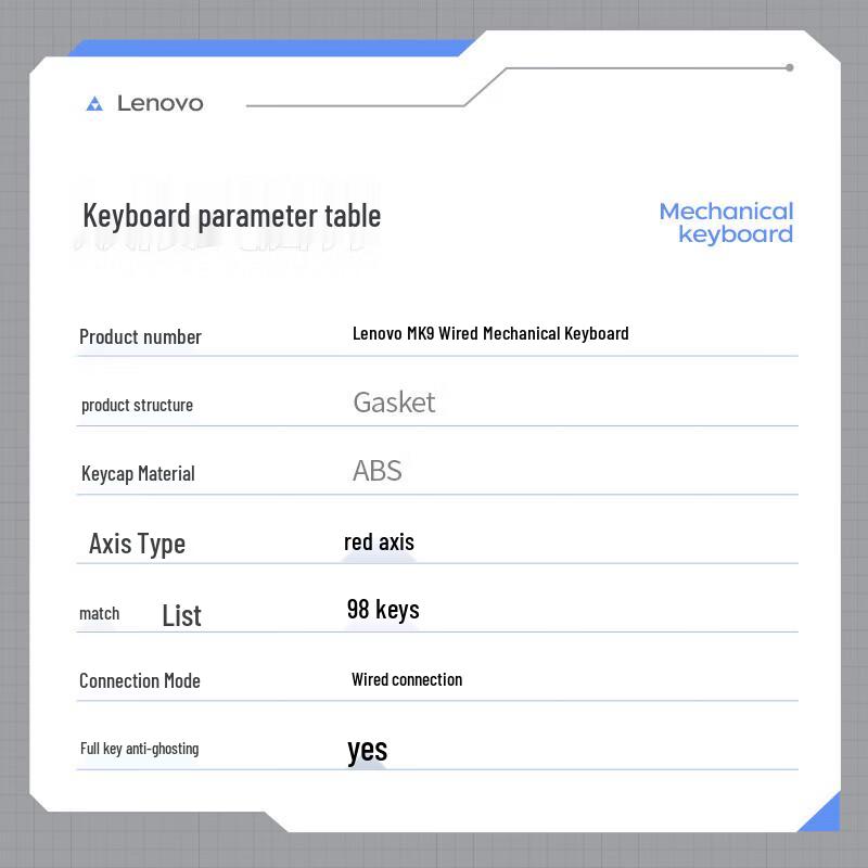 Lenovo MK9 Gasket 98-Key Mechanical Gaming Keyboard