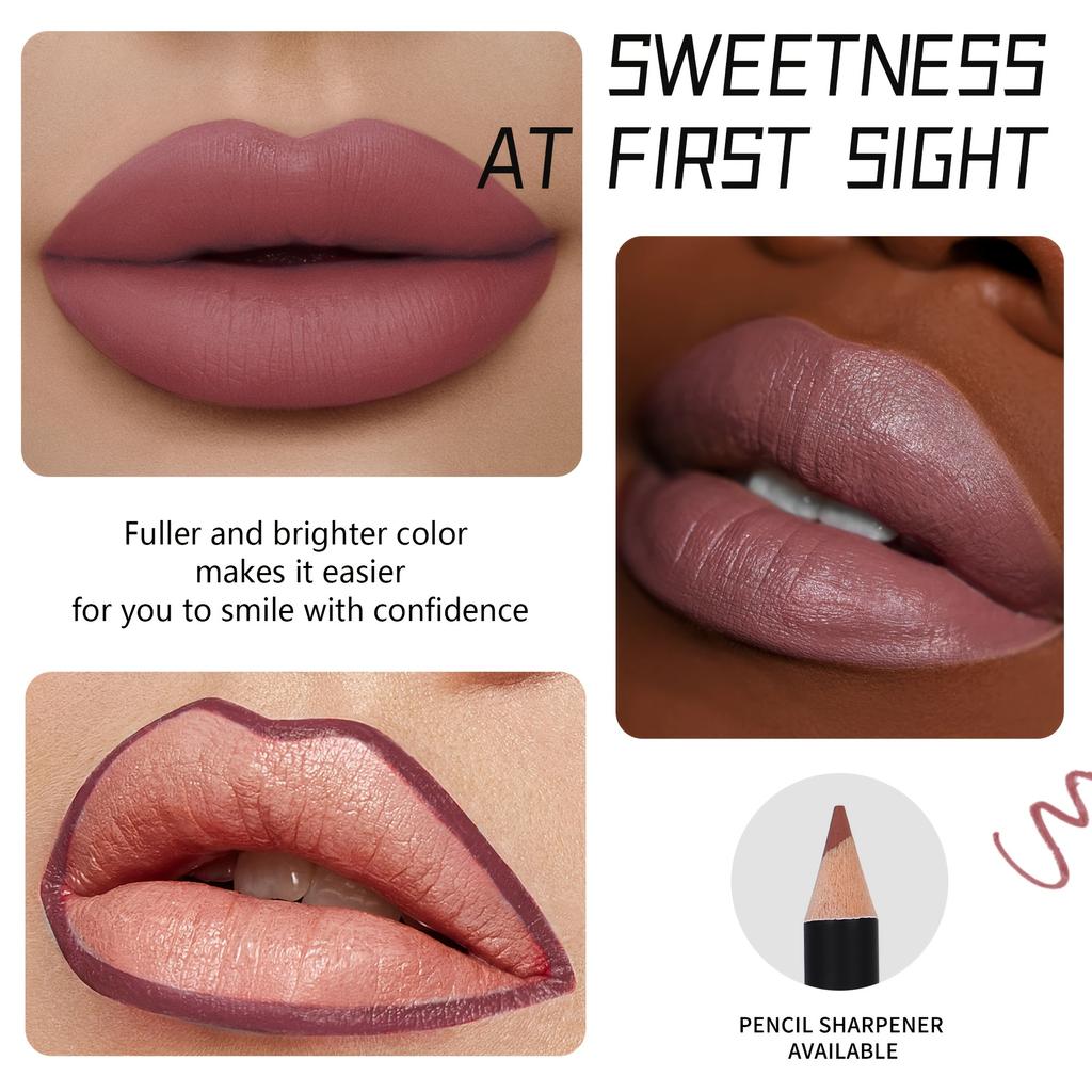 SHCOETY 12-częściowy zestaw kredek do ust Długotrwałe matowe konturówki do ust dla wszystkich typów skóry Idealne do profesjonalnego makijażu