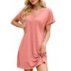 Knit Fabric Casual Dress With Vneck And Loose Fit For Spring 2025 Women