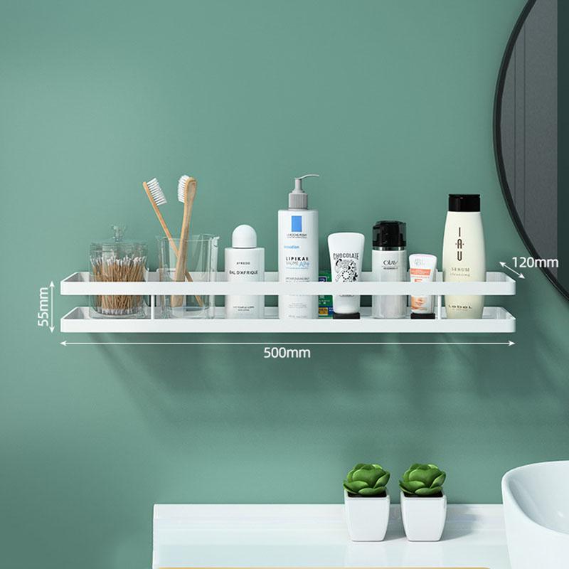 White/Black Bathroom Shelf Wall Mounted Shower Storage Rack Stainless Steel Bath Shampoo Holder Basket Holder Bath accessories