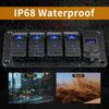 4 Gang IP68 Waterproof Boat Rocker Switch Panel DC 12-24V LED Digital Voltmeter + Dual USB (QC 3.0 & Type-C) Fast Charging Pre-Wired Toggle Switch