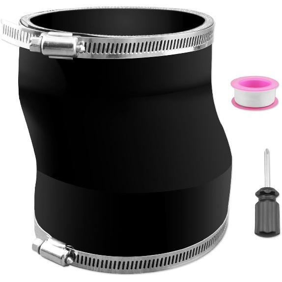 Резиновый круглый к овальному соединитель воздуховода с стальным червячным хомутом, подходит для всех утопленных вытяжек сушилок, соединитель вентиляционной трубы для дома, 4