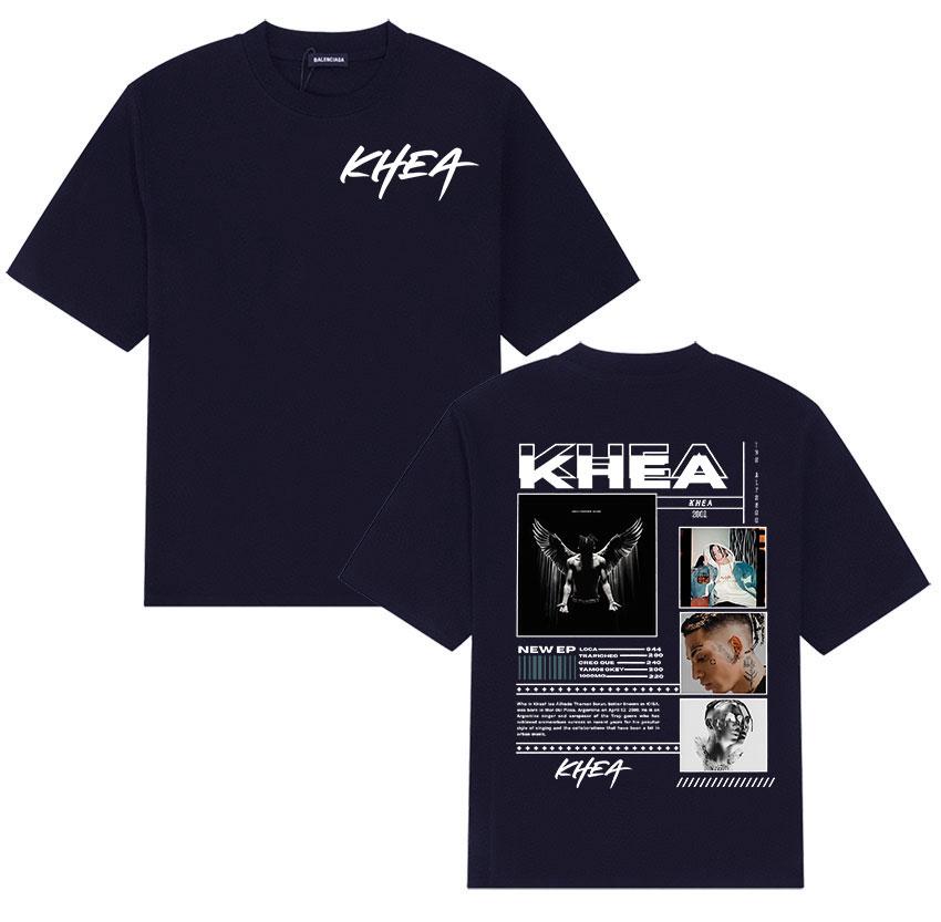 Rapper KHEA TOUR 2025 Graphic T-shirt, Men's Hip-hop Gothic Short-sleeved Retro Summer Print, 100% Pure Cotton Short-sleeved