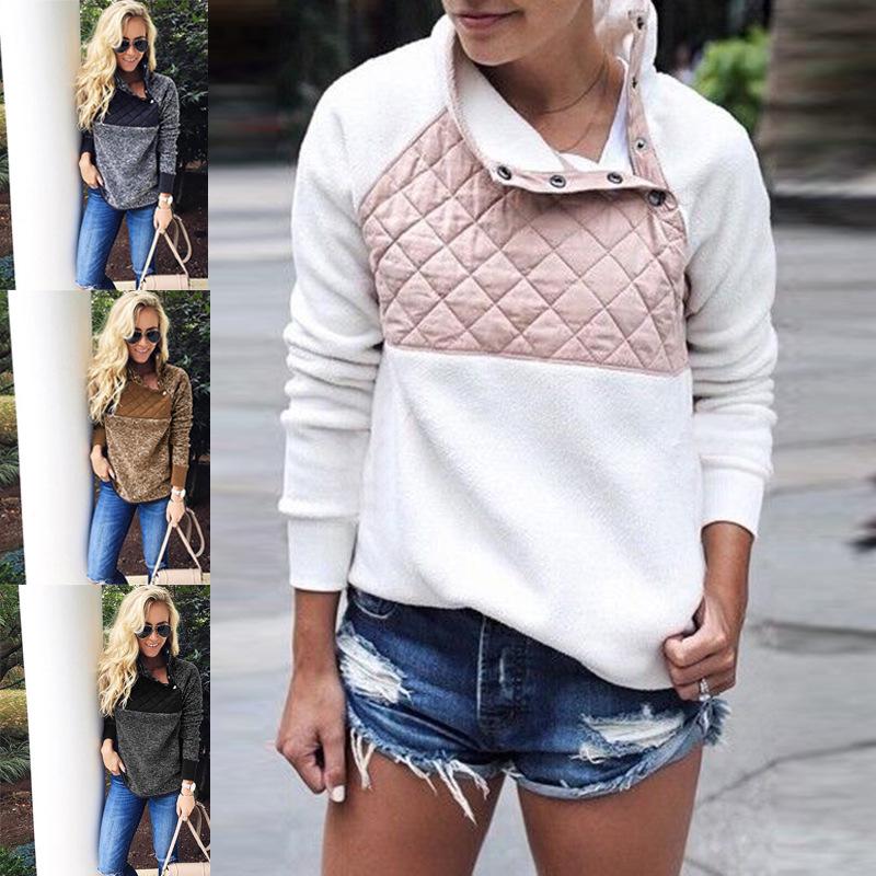 Buy Autumn Spring Long-sleeve Women Hoodies Hit Color Hooded Sweatshirt ...