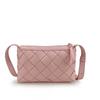 Minimalist Woven Square Crossbody Bag In Genuine Leather Lightweight Daily Use Shoulder Women
