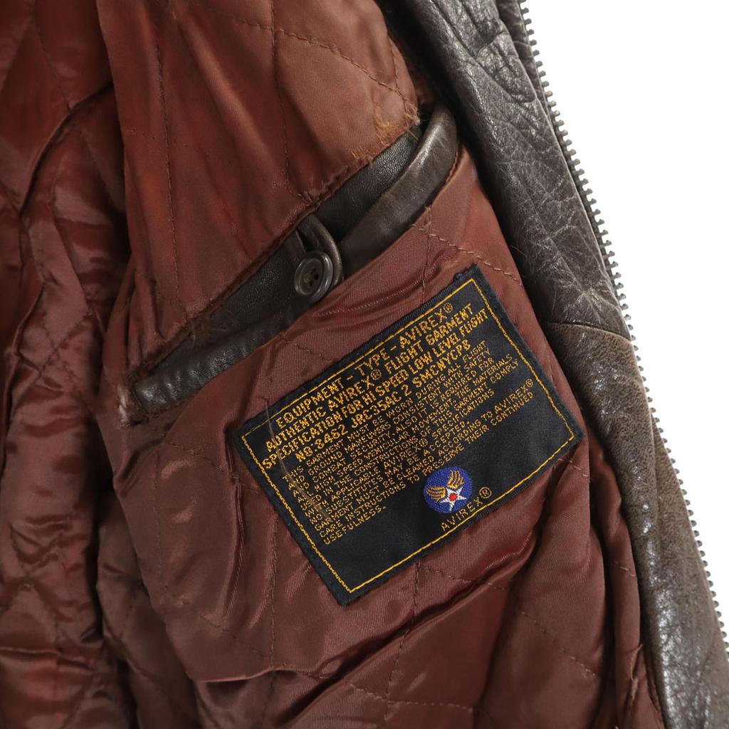 AVIREX 90s Old leather jacket S Brown Blouson Men's Used