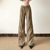 Retro Cord Samtfarbene Freizeithose mit lockerem Bund Hot Girl Weitbeinige Hose Herbst- und Winterstil