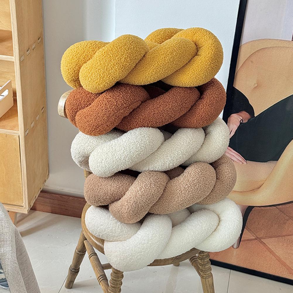 Knitted Knot Pillow Handmade Decorative Throw Pillows Soft Sofa Cushion Home Bedroom Decor Gift for Holidays Parties