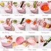 12 pezzi Nuovo multifunzione manuale affettatrice di verdure patate frutta grattugia grattugia tritatutto cucina tritatutto cestello di scarico colino per alimenti