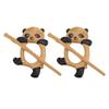 2pcs Decorative Wooden Pin Handmade Shawl Pin Cute Wooden Brooch  For Cardigan