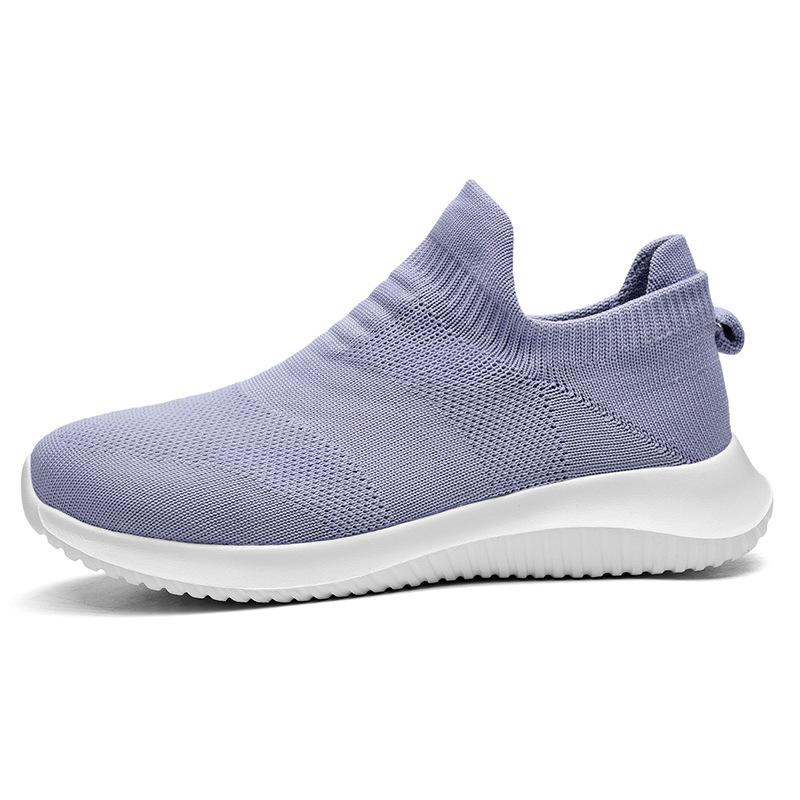 

One-Pedal Women S Shoes Mother Shoes Summer Fly-Woven Breathable Single Shoes Lightweight Soft-Soled Elderly Shoes Mesh Sneakers 42 светло-фиолетовый