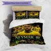 Messi Neymar Jr Football Jersey Personalized Name Bedding Set,Light Bed Linen for Dorm Home Decoration,Perfect Festival Gift for Boys,Fade Resistant D
