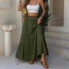 Gonna Lunga Maxi a Strati a Vita Alta da Donna con Elastico in Vita e Tasche Gonna Lunga Svasata per Uso Casual o Quotidiano