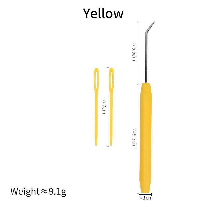 Knitters Crochet Hook Kit Bent Hooks Accessories Picking Needle Bent Crochet Hook Set with 2 Pcs Plastic Knitting Sewing Needles