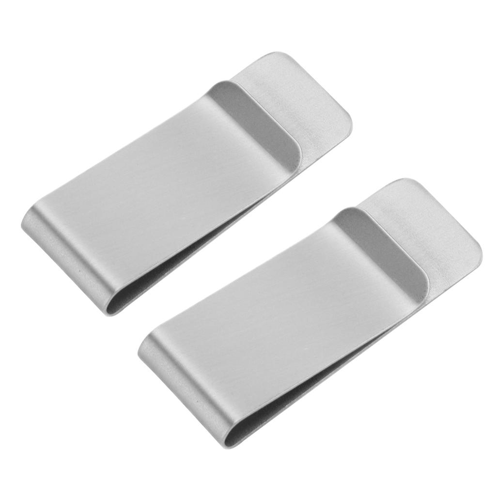2Pcs Metal Money Clips Stainless Steel SpecialShaped   Wallets Credit Cards Holders for Men(Gold )