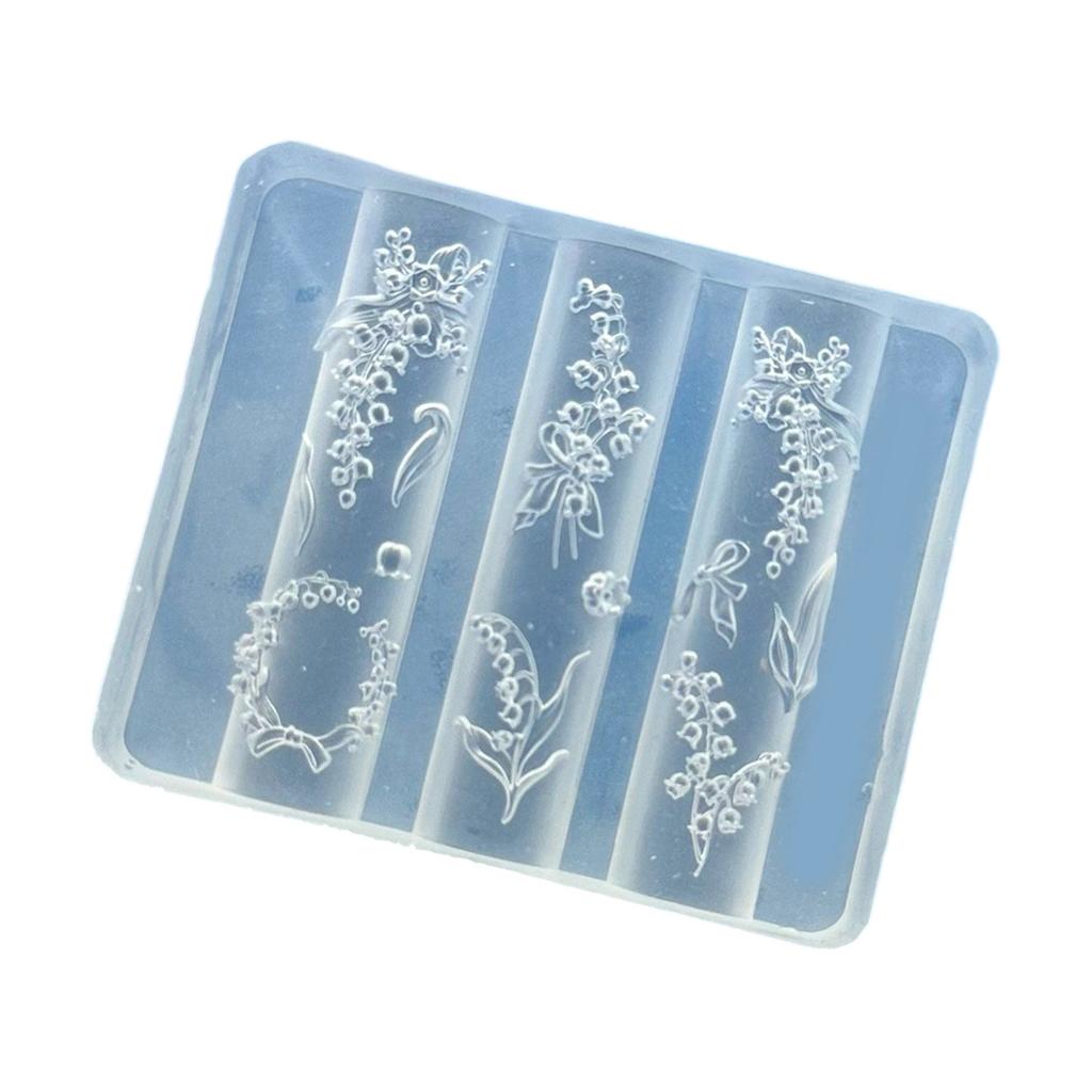 Silicone Mould for Embossed Nail Art Stickers Intricate Floral Lace Bowknot Designs Crafting Easy Application