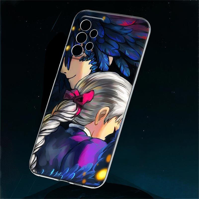 Průhledné pouzdro pro Samsung Galaxy A52 A51 A53 A72 A71 A73 A32 A31 A33 A22 A11 Pouzdro Kryt Miyazaki Hayao Anime Howl's Moving Castle