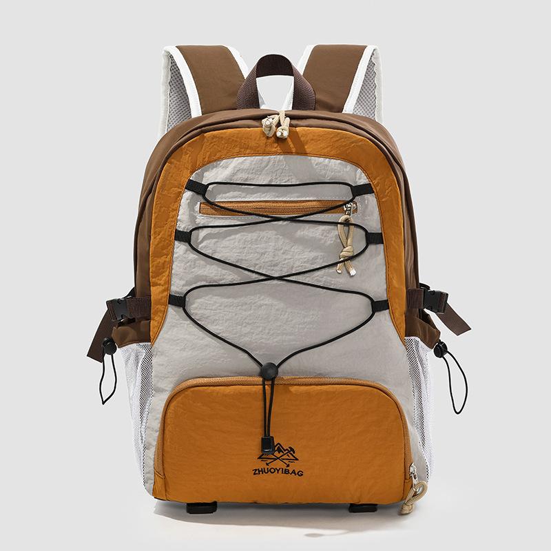 Schoolbag outdoor travel contrasting color backpack men's and women's new light hiking bag large capacity student bag