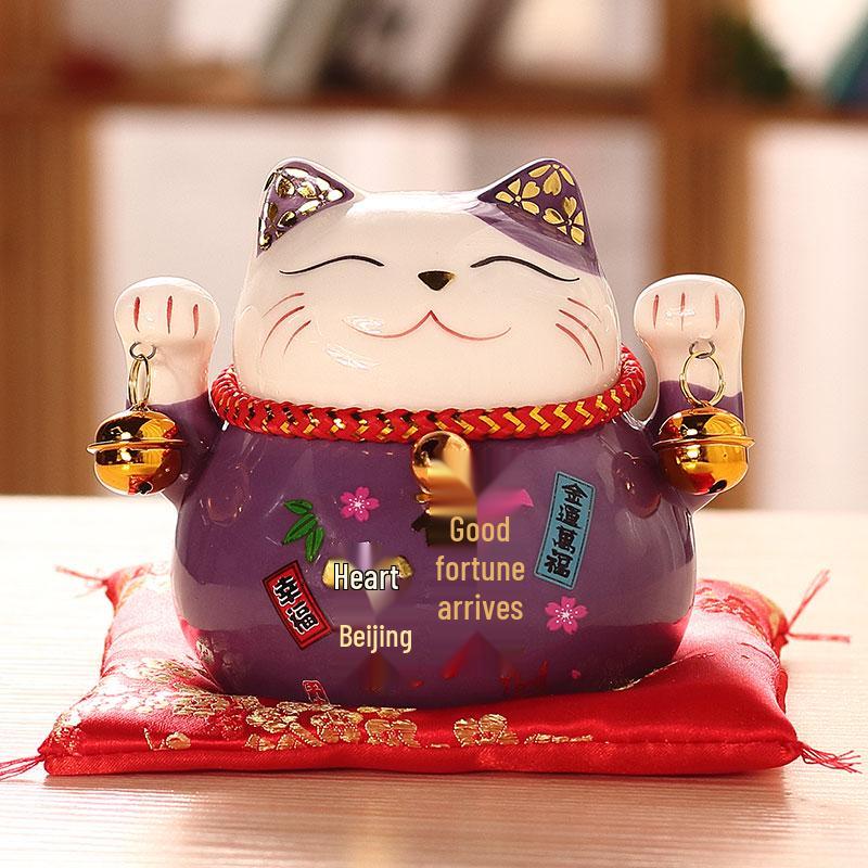 Large Ceramic Lucky Cat Ornament: Creative Piggy Bank & Home Decoration Gift