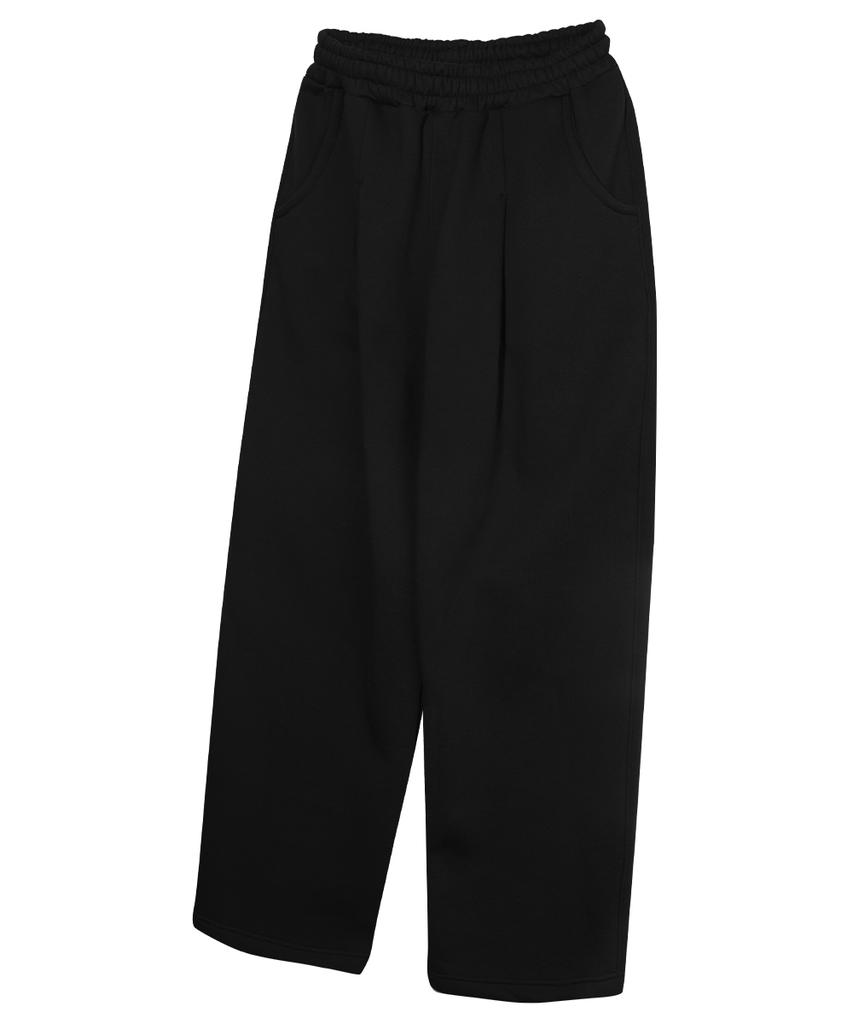 GAINSBORO One-Pleat Wide Sweatpants_Black