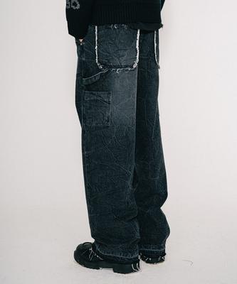 VASTIC Wrinkle Washed Carpenter Pants_Black