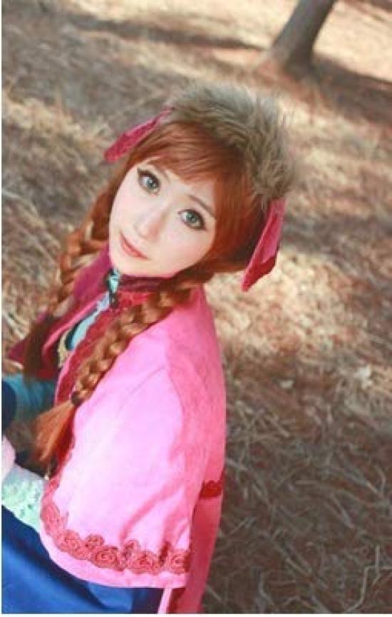 CEXIN Frozen Anna Wig, Full Wig with Bangs, Anna Elsa Cosplay Wig, Mixed Colors, Long, Costume Accessory, Perfect for Events, School Festivals, and